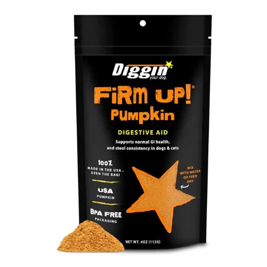 Diggin Firm Up pumpkin powder digestive aid for dogs at K9 Friends Langley